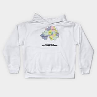 Political map of Northern Ireland Kids Hoodie